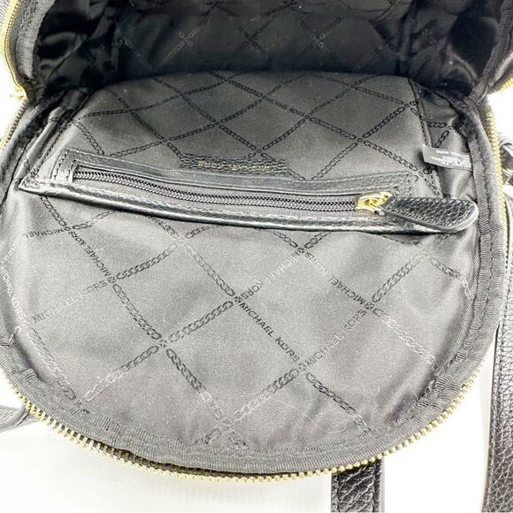 Michael Kors Erin Medium Leather Backpack Black Pebbled Leather - Picture 7 of 13